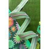 Sassafras Lane Green Stripe Zipper Tape with Nickel Teeth