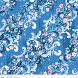 PREORDER Wishes Cindy's Flowers Blueberry Sparkle Fabric by Jill Howarth