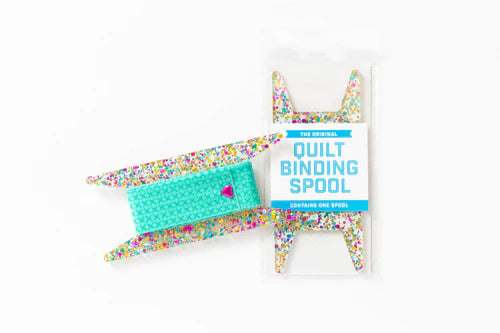 Quilt Binding Spools Teal and Pink Glitter