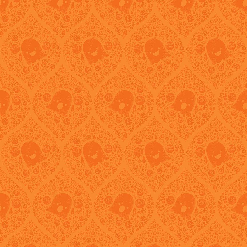 Pammie Jane Bootiful Ghosted Candy Orange Fabric