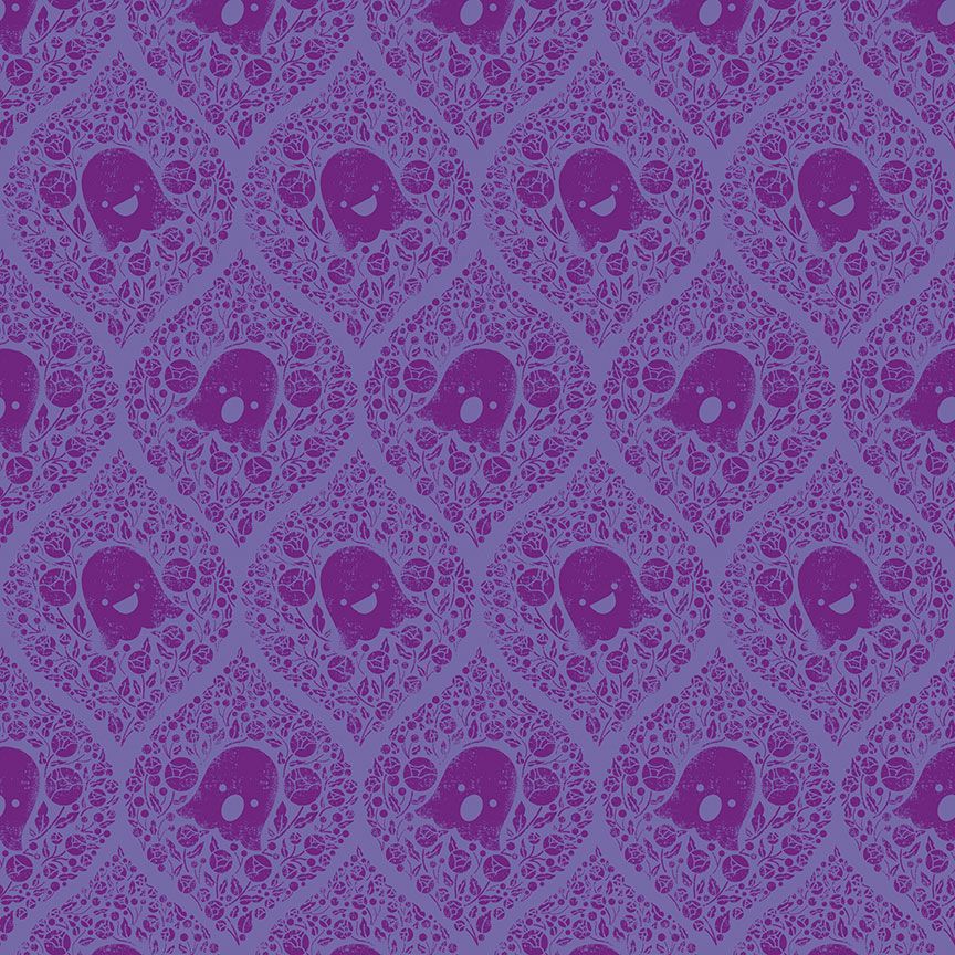 Pammie Jane Bootiful Ghosted Orchid Purple Fabric