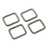 Sallie Tomato 1 Inch Rectangle Rings Set of 4 Gunmetal