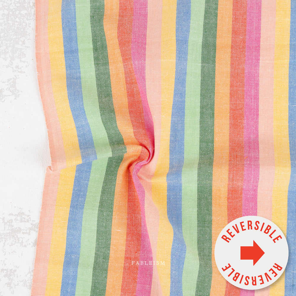 Swedish Meadow | 1/2″ Meadow Stripe in Wildflower Woven | Fabric by Fableism