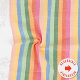 Swedish Meadow | 1/2″ Meadow Stripe in Wildflower Woven | Fabric by Fableism