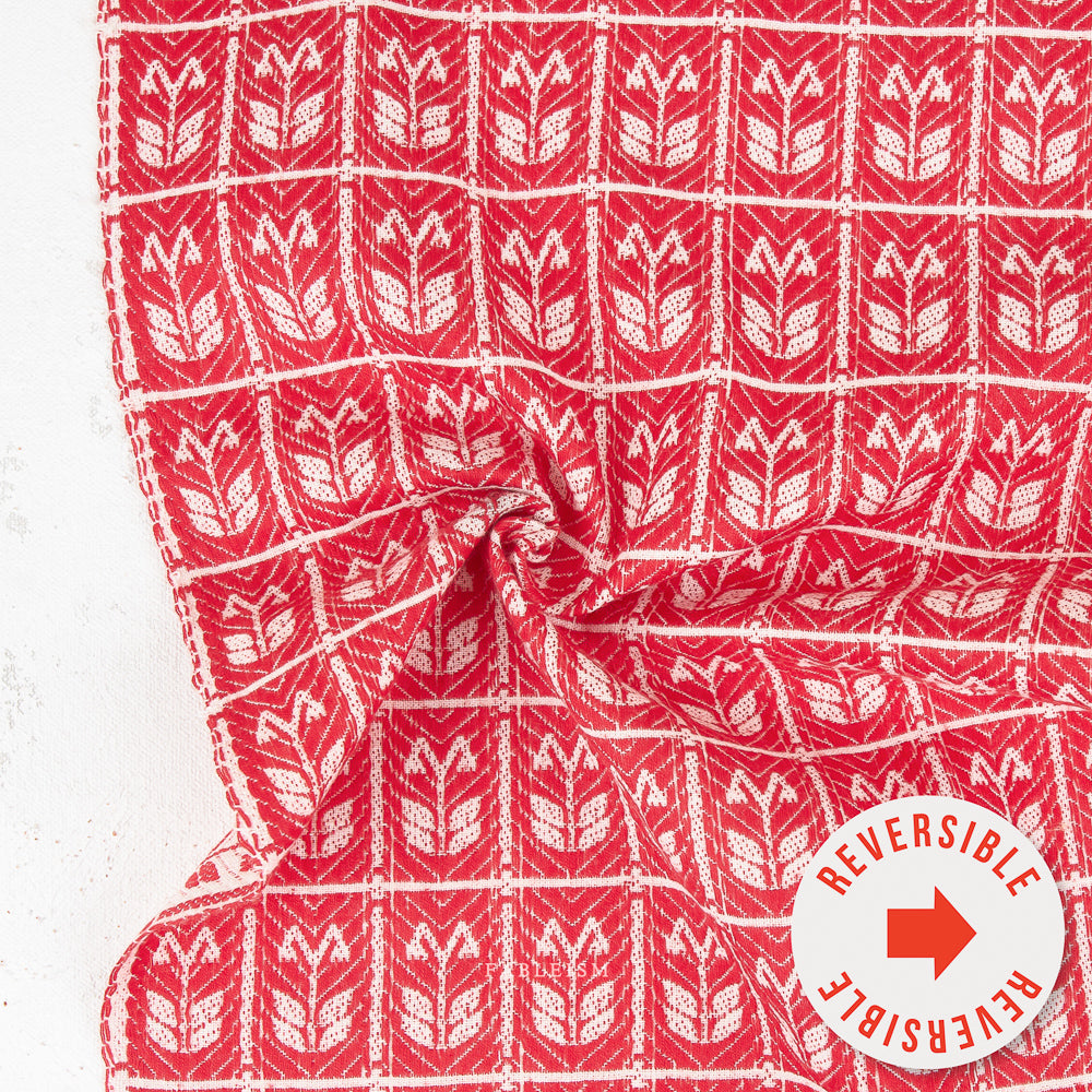Swedish Meadow | Linnea in Red Woven | Fabric by Fableism