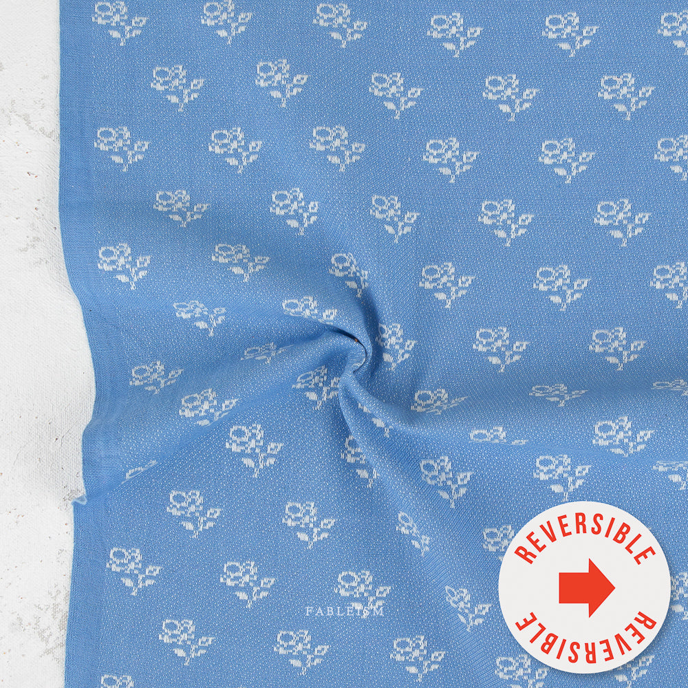 Swedish Meadow | Mini Roses in Larkspur Woven | Fabric by Fableism