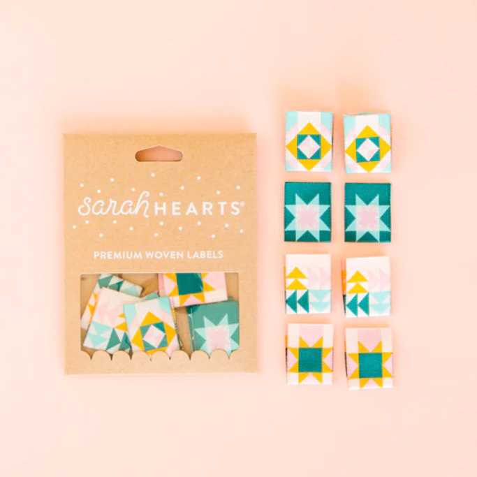 Sarah Hearts Quilt Block Multipack Sewing Label Tags