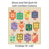 Elizabeth Hartman Show and Tell Quilt Kit with Riley Blake Solids