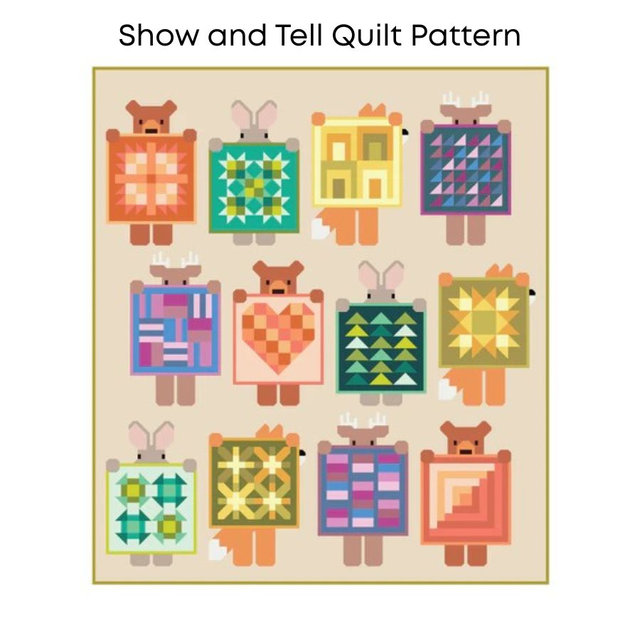 Elizabeth Hartman Show and Tell Quilt Kit with Riley Blake Solids ...