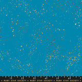 Speckled Metallic Bright Blue Fabric by Ruby Star Society