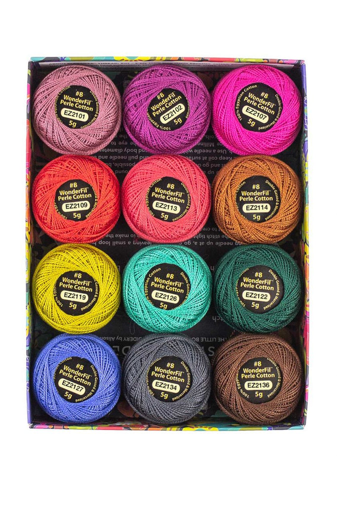Alison Glass Eleganza Flora Perle Cotton Thread Box 12 Colors