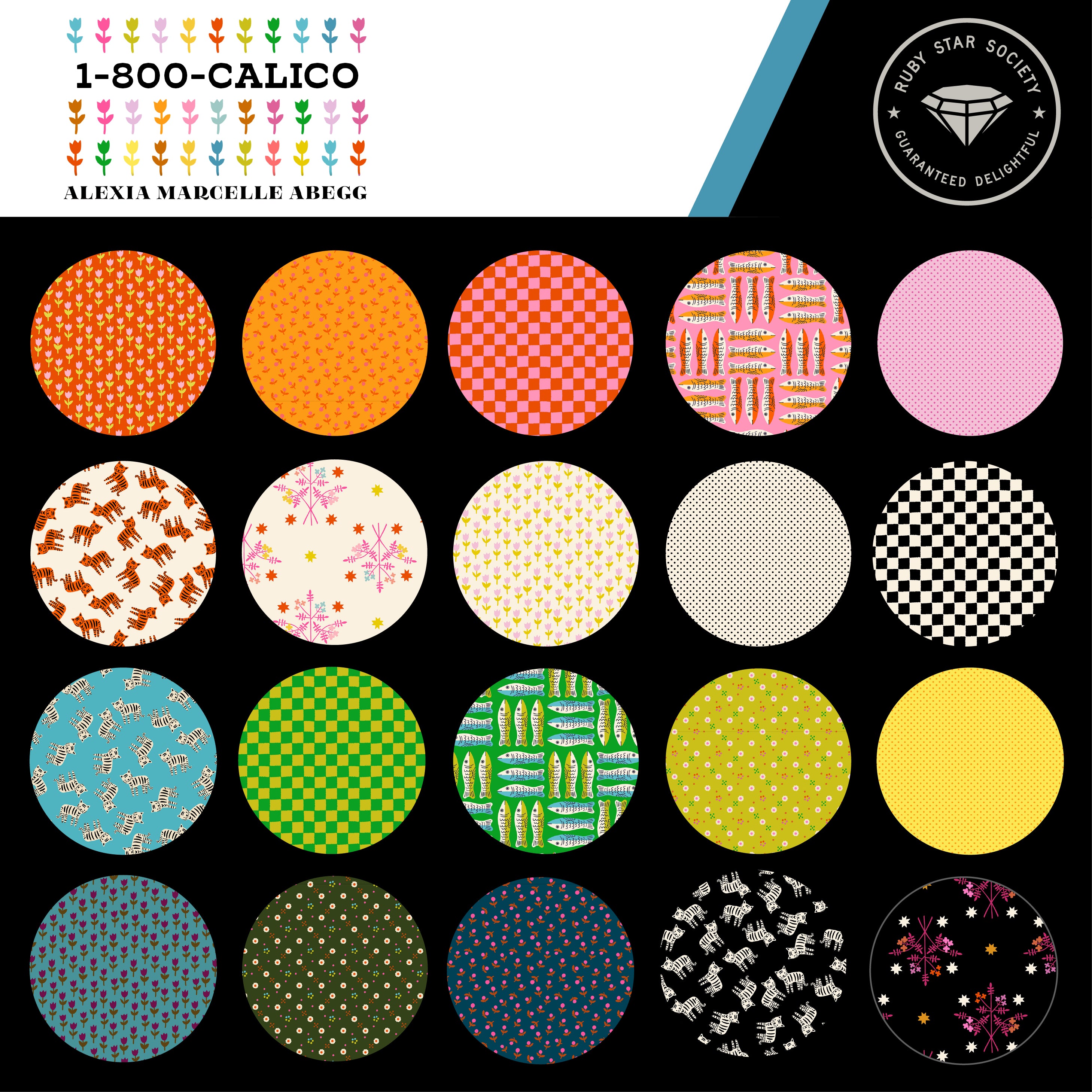 1800 Calico Charm Pack by Ruby Star Society