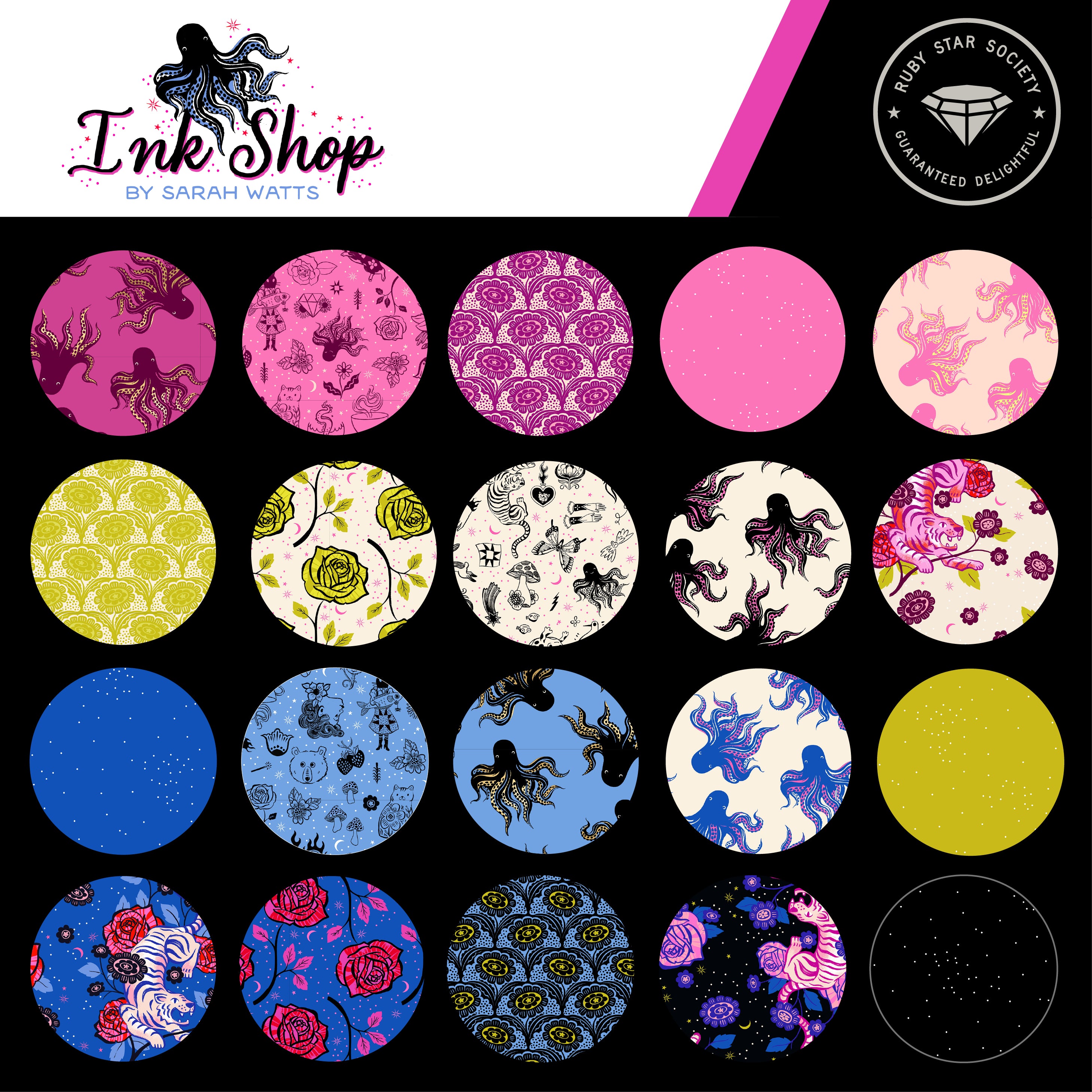 Ink Shop Fabric Bundle 23 Prints by Ruby Star Society