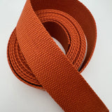 Cayenne Orange Cotton Webbing 1" or 1.5" BY THE YARD
