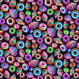 PREORDER Neon Cats Bright Bites Black Fabric