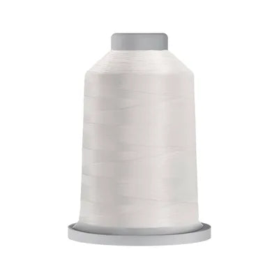 Spool of white thread on a white background
