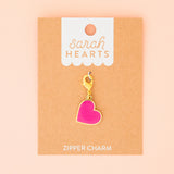 Neon Pink Heart Zipper Charm by Sarah Hearts