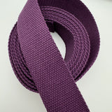 Plum Cotton Webbing 1" or 1.5" Wide BY THE YARD