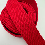 Red Cotton Webbing 1" or 1.5" Wide BY THE YARD