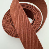 Rust Cotton Webbing 1" or 1.5" Wide BY THE YARD