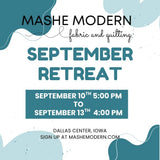 Mashe Quilting Retreat - September 10-13, 2026