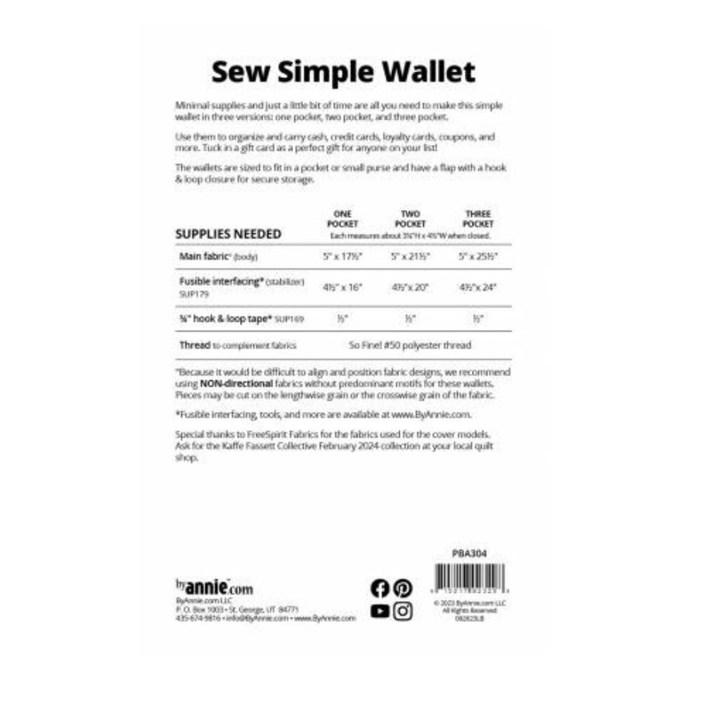 ByAnnie Sew Simple Wallet Bag Pattern