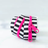 Black and White Striped Zipper - 30" Long