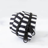 Black and White Striped Zipper - 30" Long