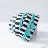 Black and White Striped Zipper - 30" Long