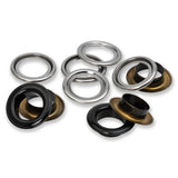 Prym 14 mm Black Eyelets with Washers, 15 pcs
