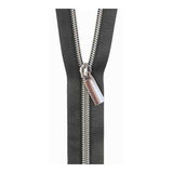 Sallie Tomato #5 Black Tape and Gunmetal Finish Nylon Zipper Tape