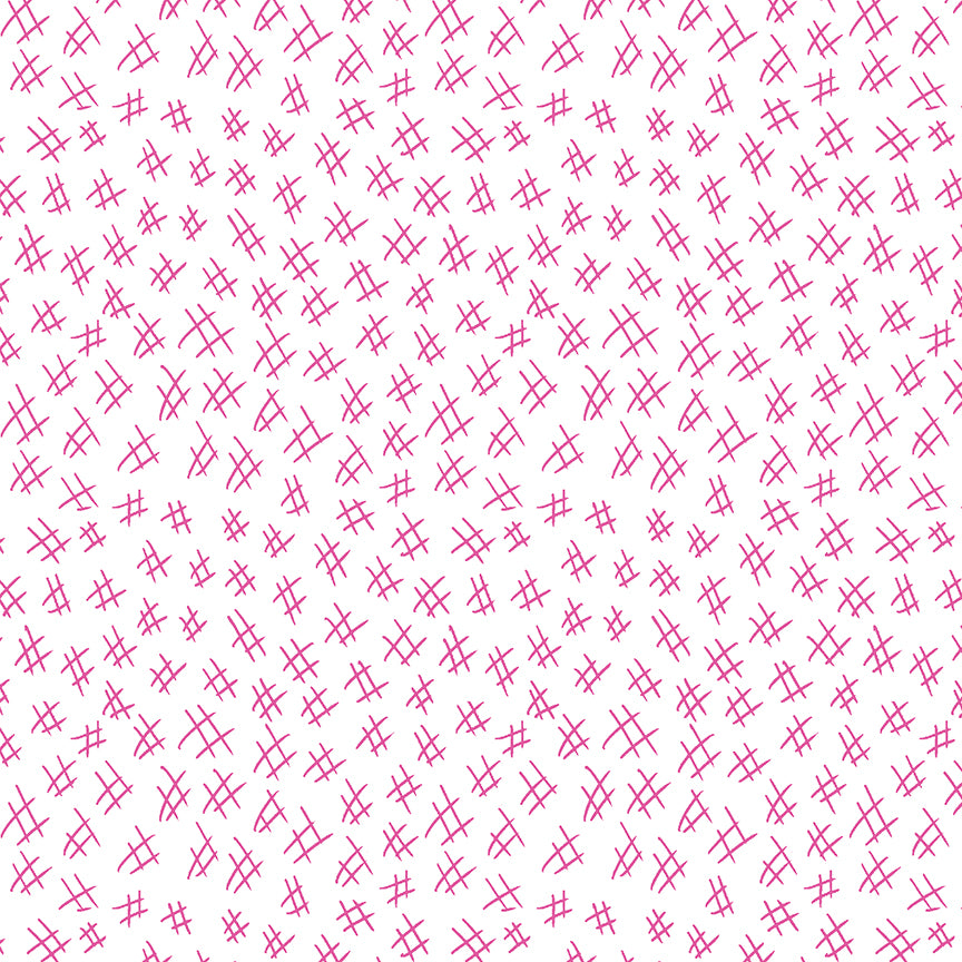 Christa Watson Stitchy Hashtags Fuschia and White Fabric