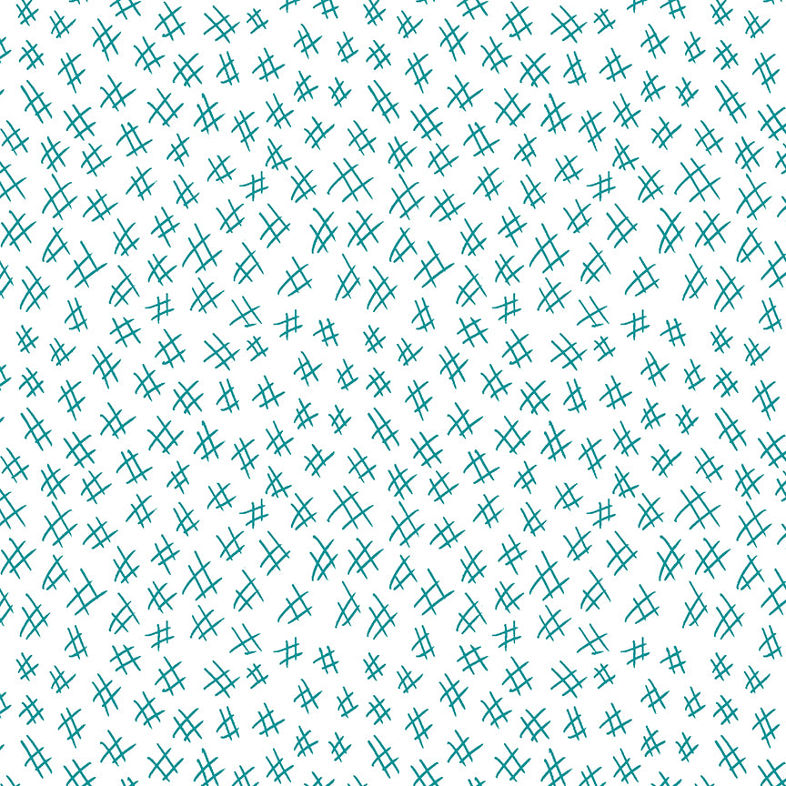 Christa Watson Stitchy Hashtags Teal and White Fabric