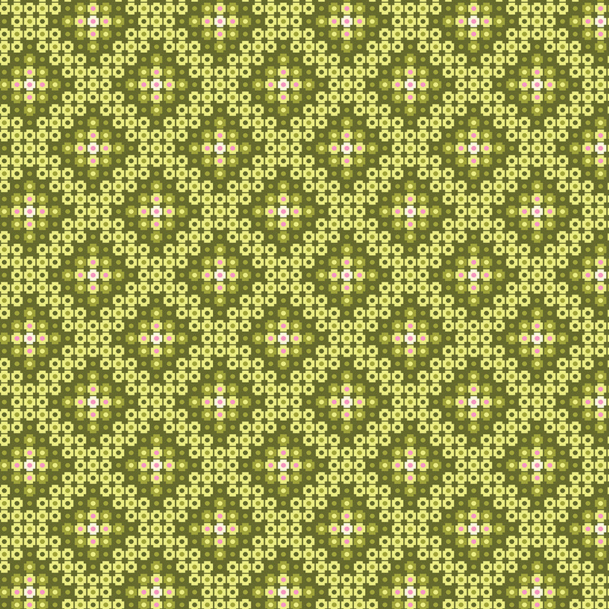 Christa Watson Stitchy Crossweave Green Fabric