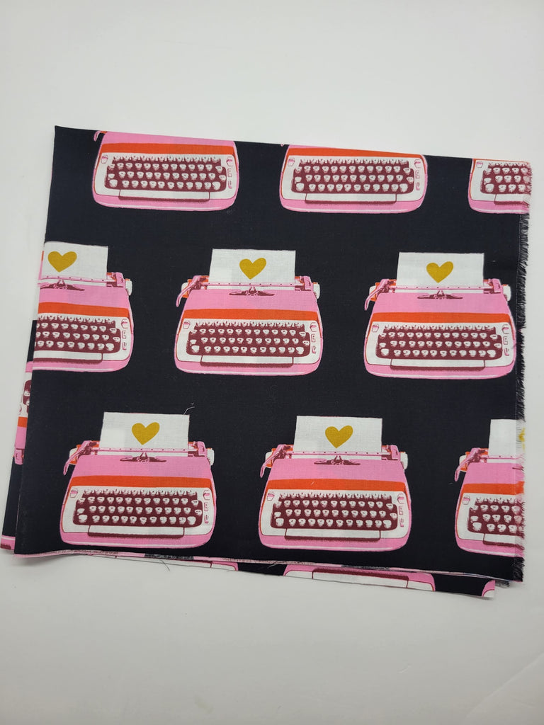 Ruby Star Darlings 2 Typewriters Black Fabric