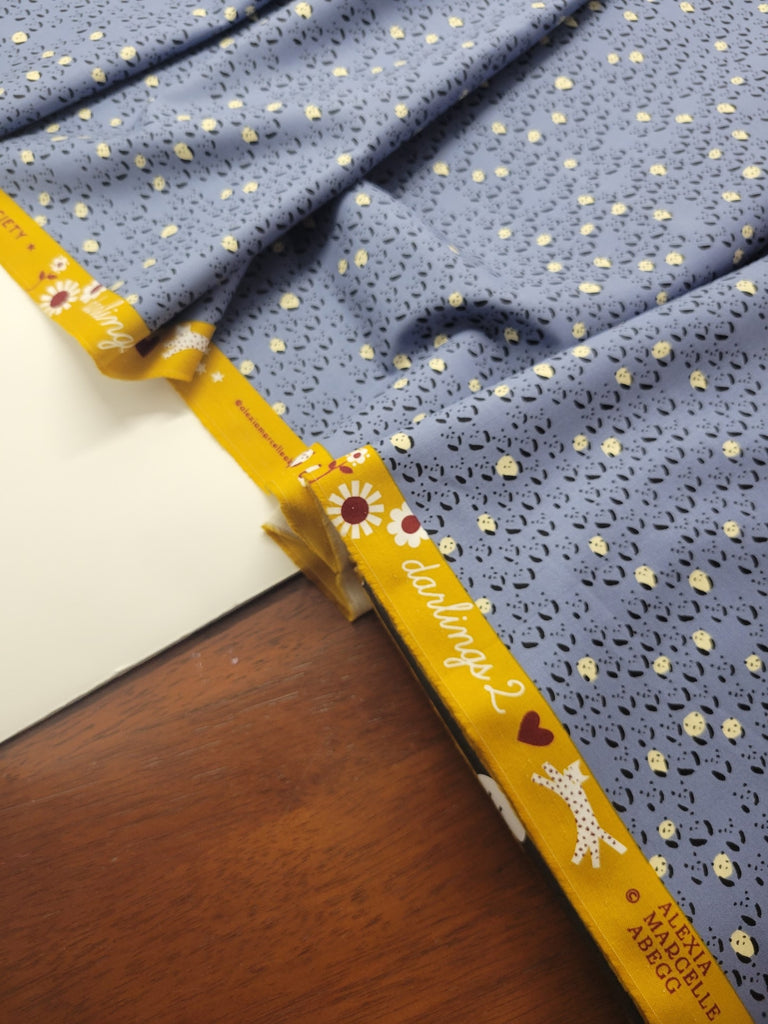 Ruby Star Darlings 2 Panda Denim Blue Fabric