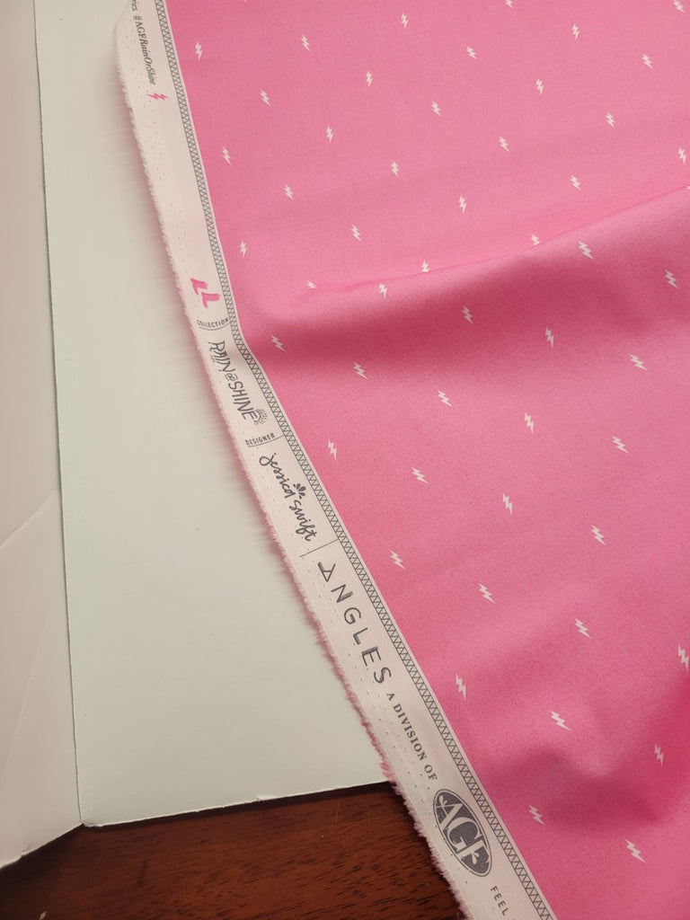 Jessica Swift Rain or Shine Thunderbolt Sweet Pink Fabric