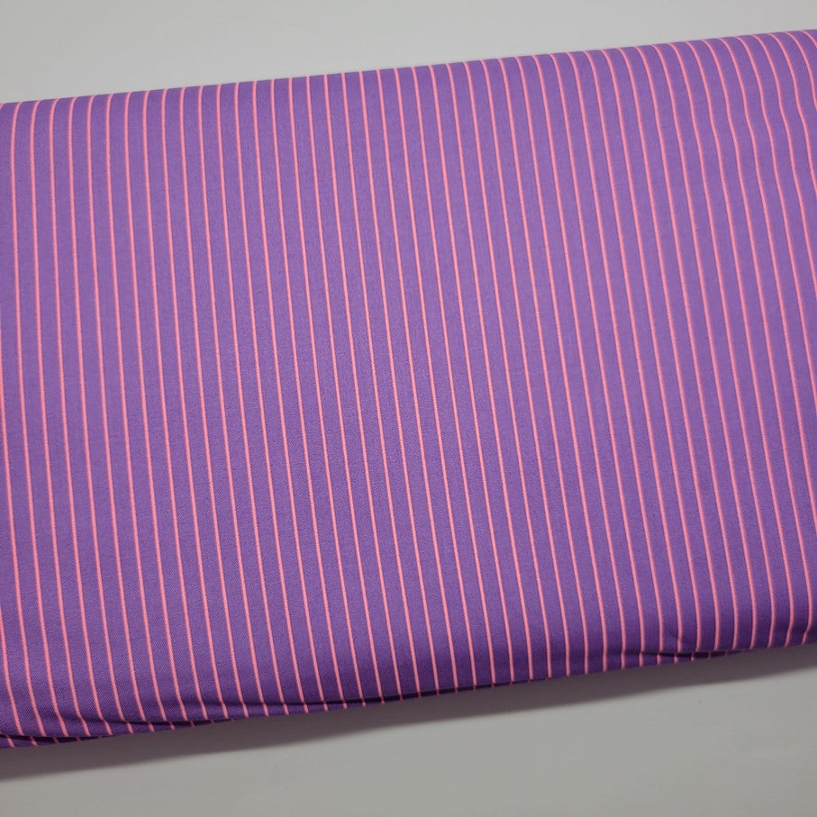 Tula Pink Tiny Stripes Honesty Purple Fabric