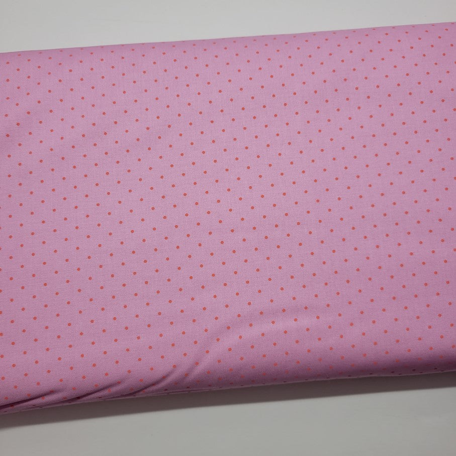 Tula Pink Tiny Dots Candy Polka Dot Pink Fabric