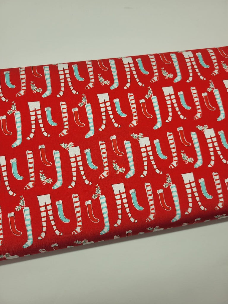 Tasha Noel Pixie Noel 2 Stockings Red Fabric