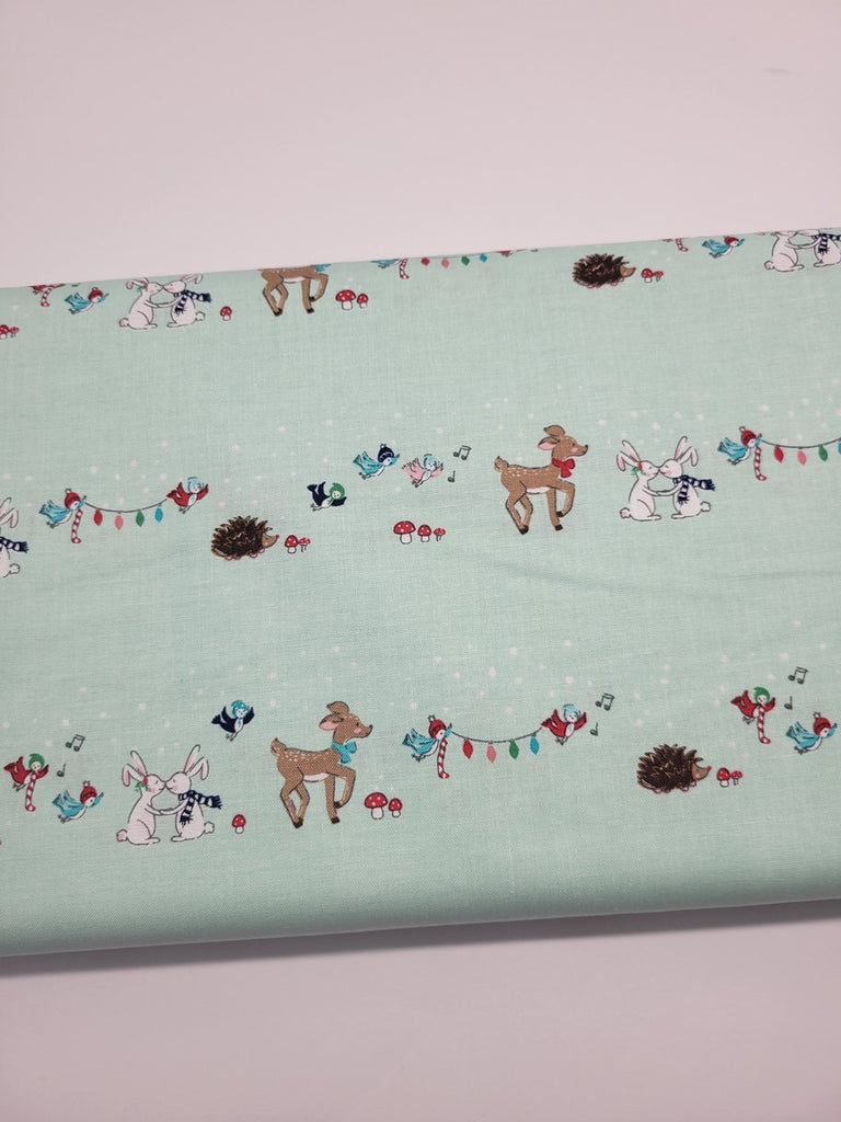 Tasha Noel Pixie Noel 2 Animals Mint Fabric