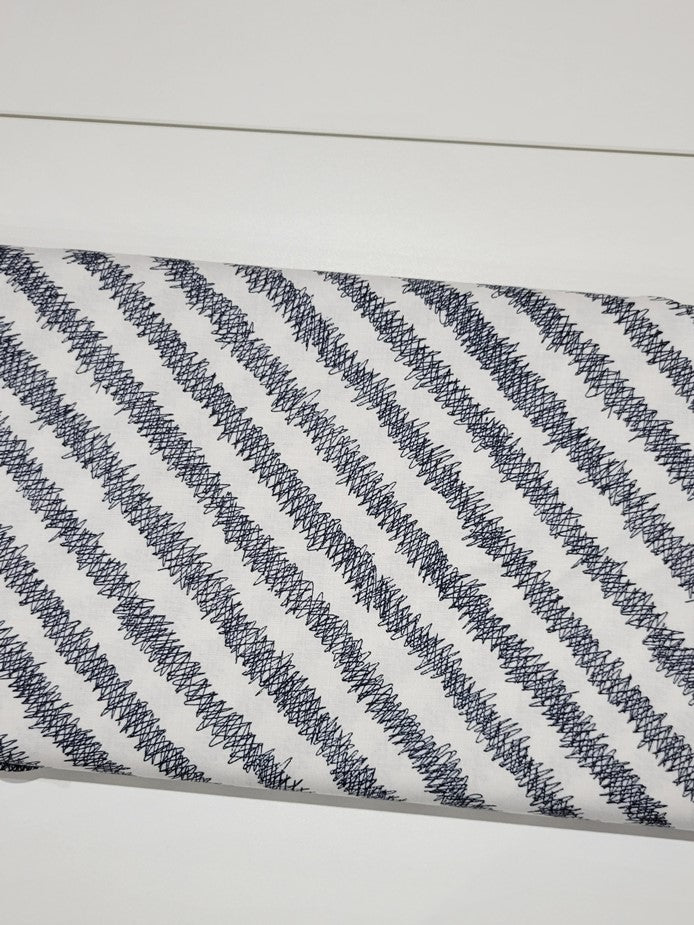 Giucy Giuce Fabric From the Basement Etch Milk Stripe Fabric