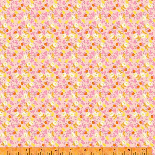 Heather Ross Lucky Rabbit Calico Floral Pink Novelty Fabric