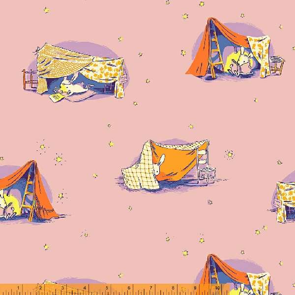 Heather Ross Lucky Rabbit Quilt Tent Lilac Novelty Fabric