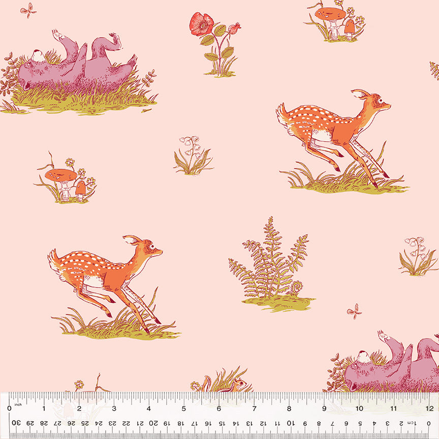 Heather Ross Forestburgh Beargrass Blush Pink Fabric