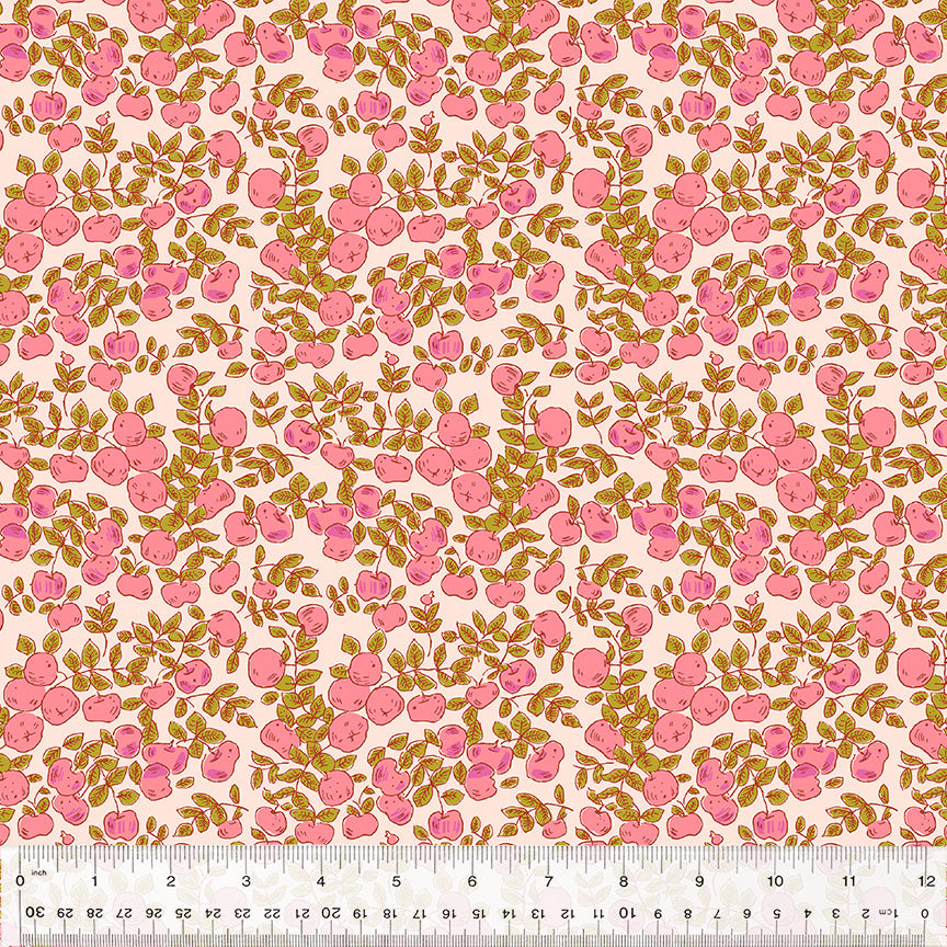 Heather Ross Forestburgh Apples Blush Pink Fabric