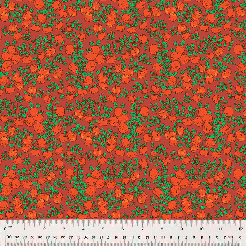 Heather Ross Forestburgh Apples Warm Red Fabric