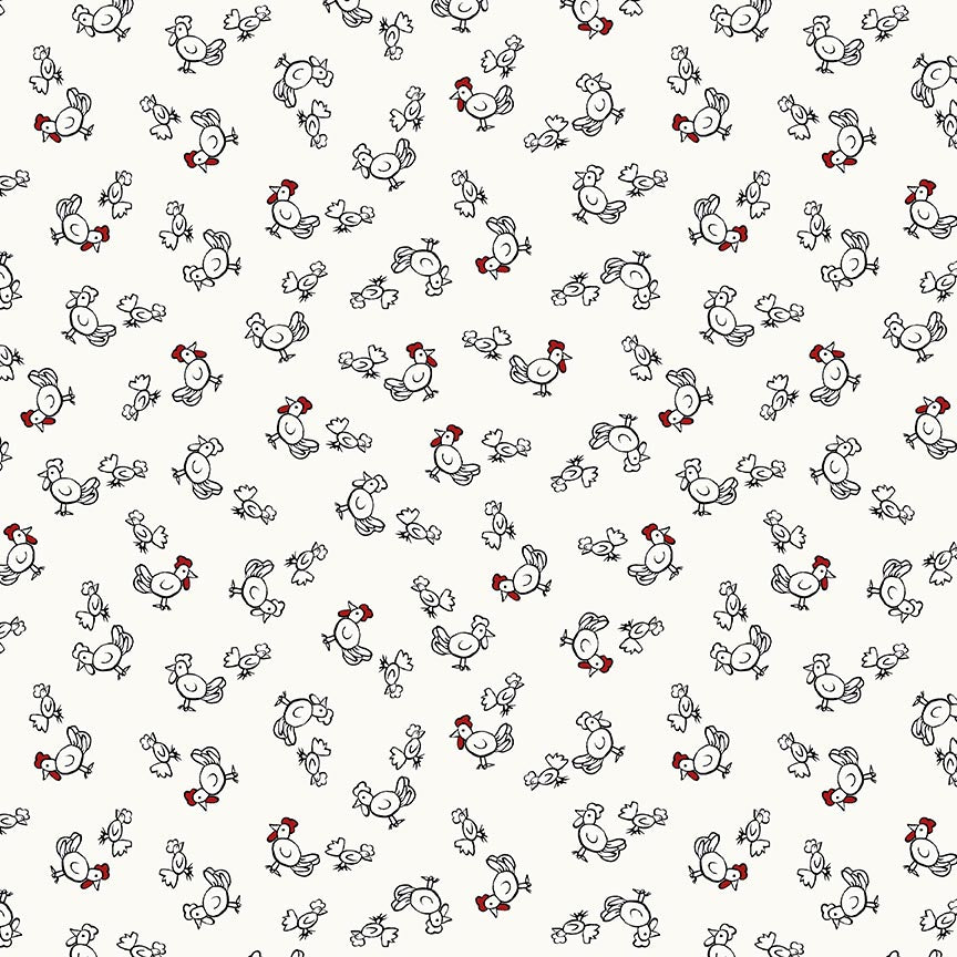 Timna Tarr Zooming Chickens Outline Chickens Fabric