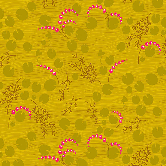 Alison Glass Thicket Pond Chartreuse Fabric