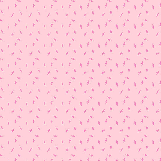 Libs Elliott Atomic Lightning Bolt Fluff Pink Fabric